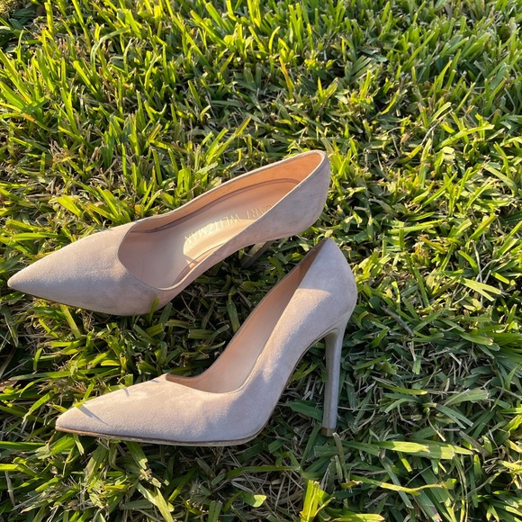 STUART WEITZMAN Queen 110mm Nude Suede Pumps 7.5 - Picture 10 of 12